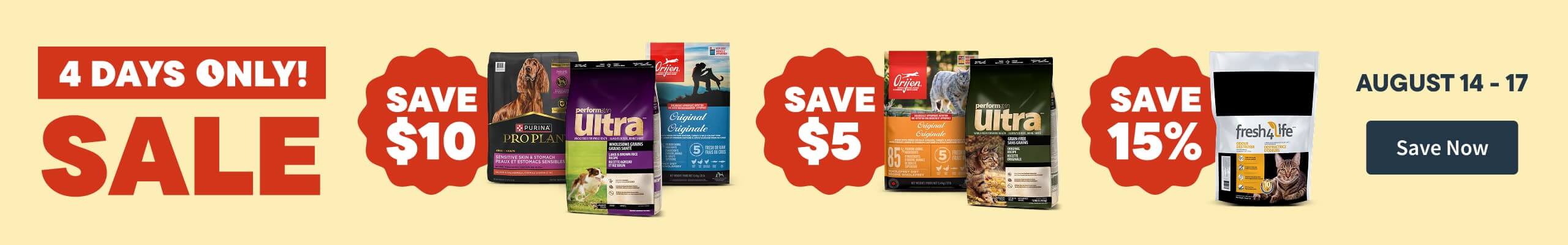 4 Days Only Sale! August 14-17. Save Now