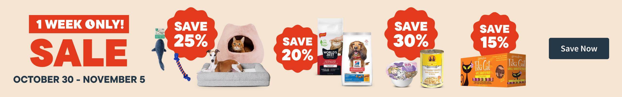 1 Week Sale. Ends Nov 5.