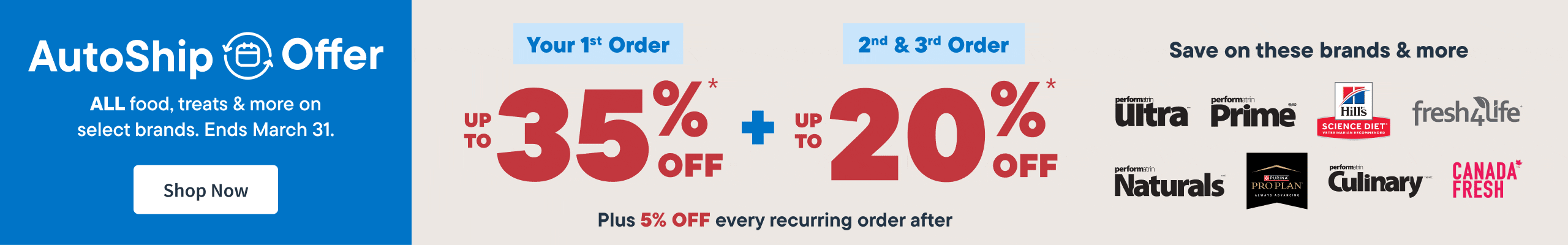 Get up to 35% OFF your first AutoShip order — plus enjoy up to 20% OFF your 2nd and 3rd order! Shop Now